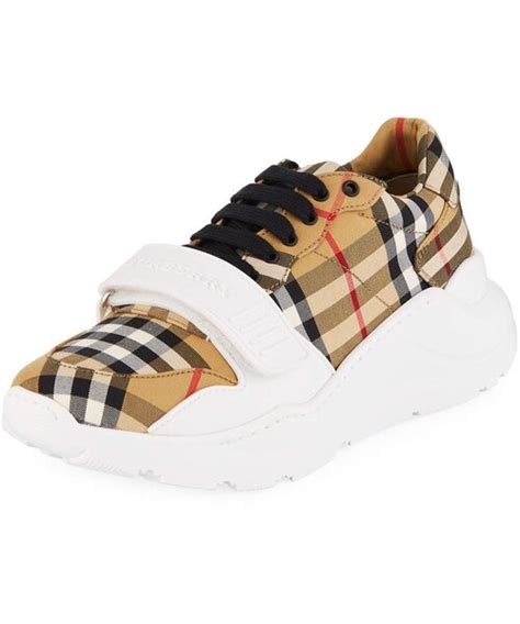 burberry regis check low-top sneakers with exaggerated sole|Burberry Regis Check Sneaker (Women) .